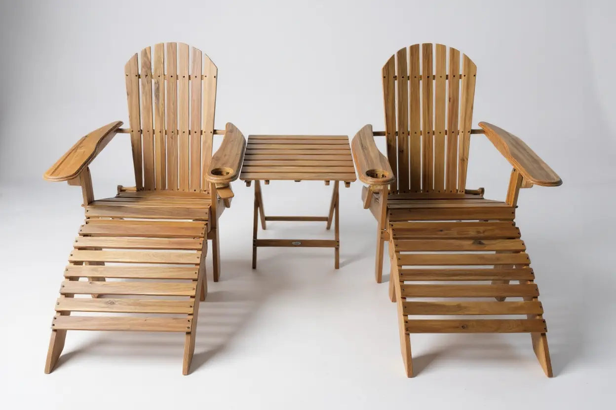 SUSU 5-Piece Adirondack Sunlounge with Leg Rest Set Begili