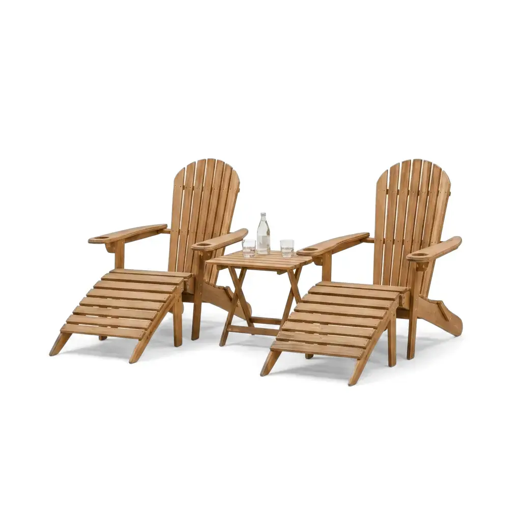 SUSU 5-Piece Adirondack Sunlounge with Leg Rest Set Begili