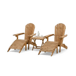 SUSU 5-Piece Adirondack Sunlounge with Leg Rest Set Begili
