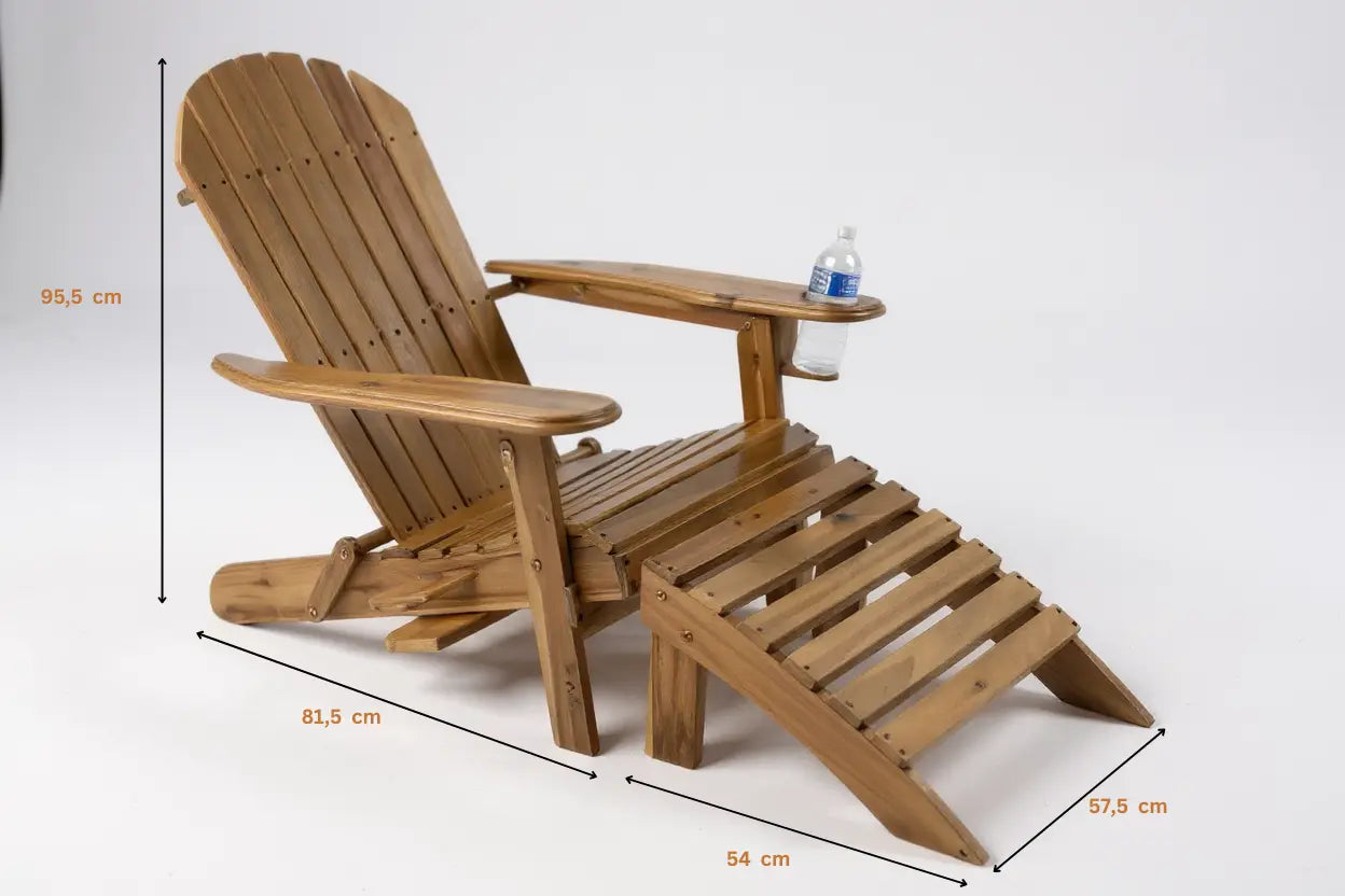SUSU Adirondack Chair with Leg Rest Begili
