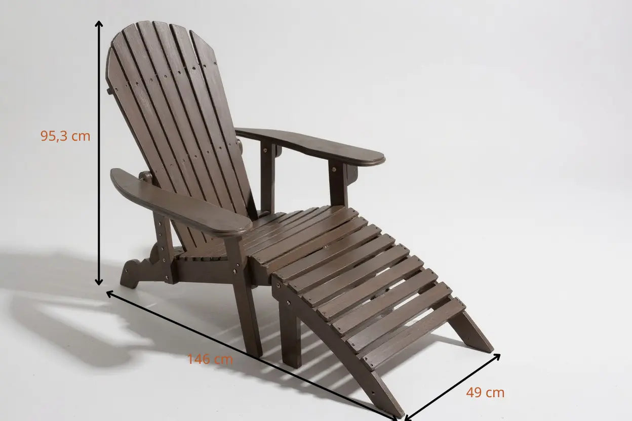 LUNA Adirondack Chair with Leg Rest Begili