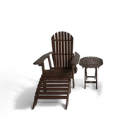 LUNA Adirondack Chair with Leg Rest and Coffee Table Begili