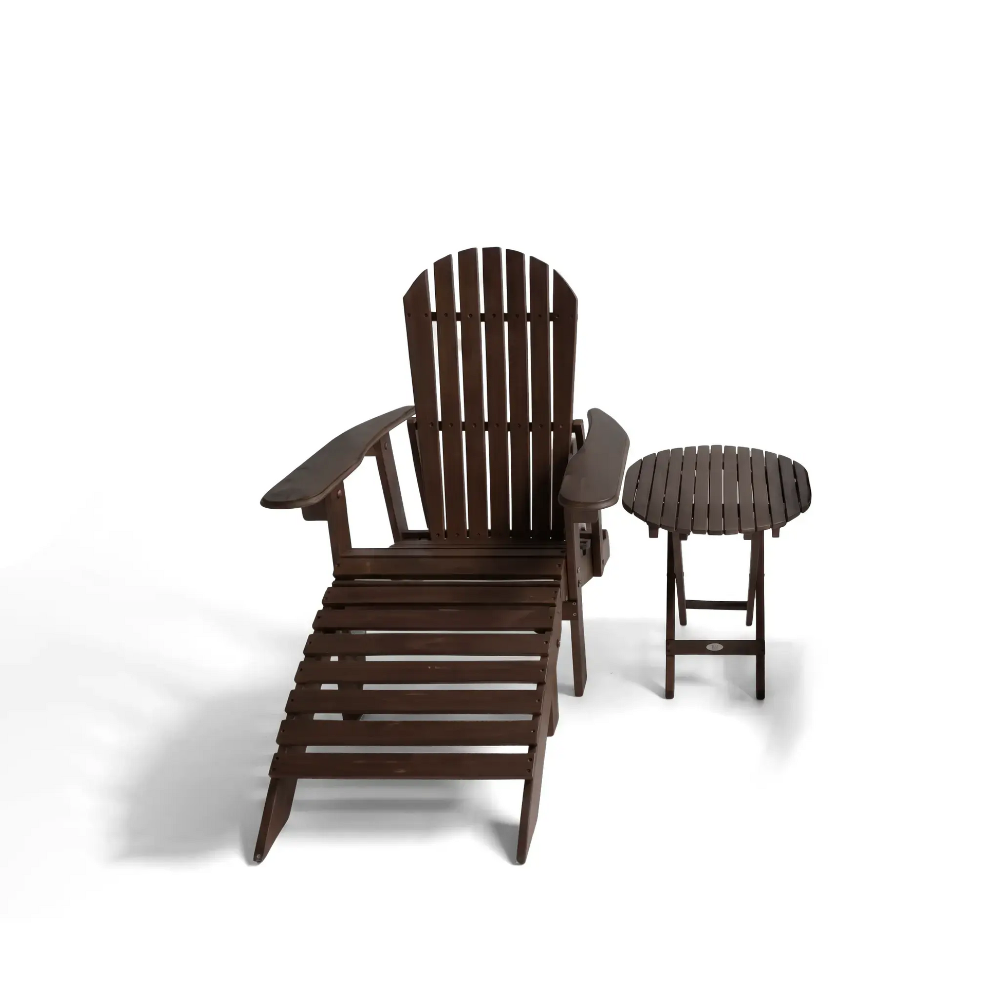 LUNA Adirondack Chair with Leg Rest and Coffee Table Begili