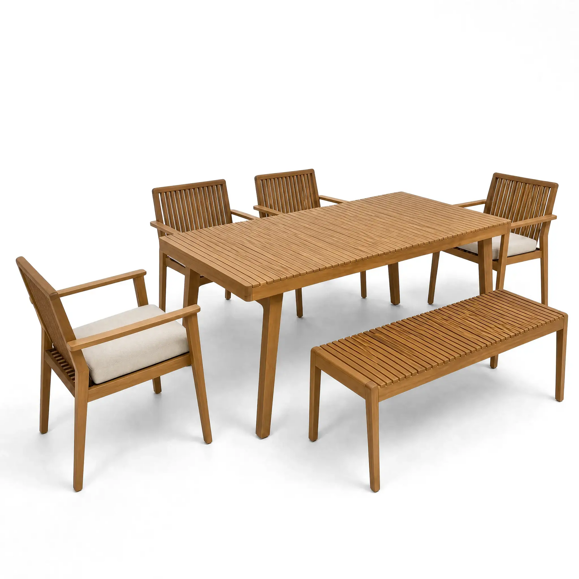 LILIAN 1-Bench 4-Seater Outdoor Dining Set Begili