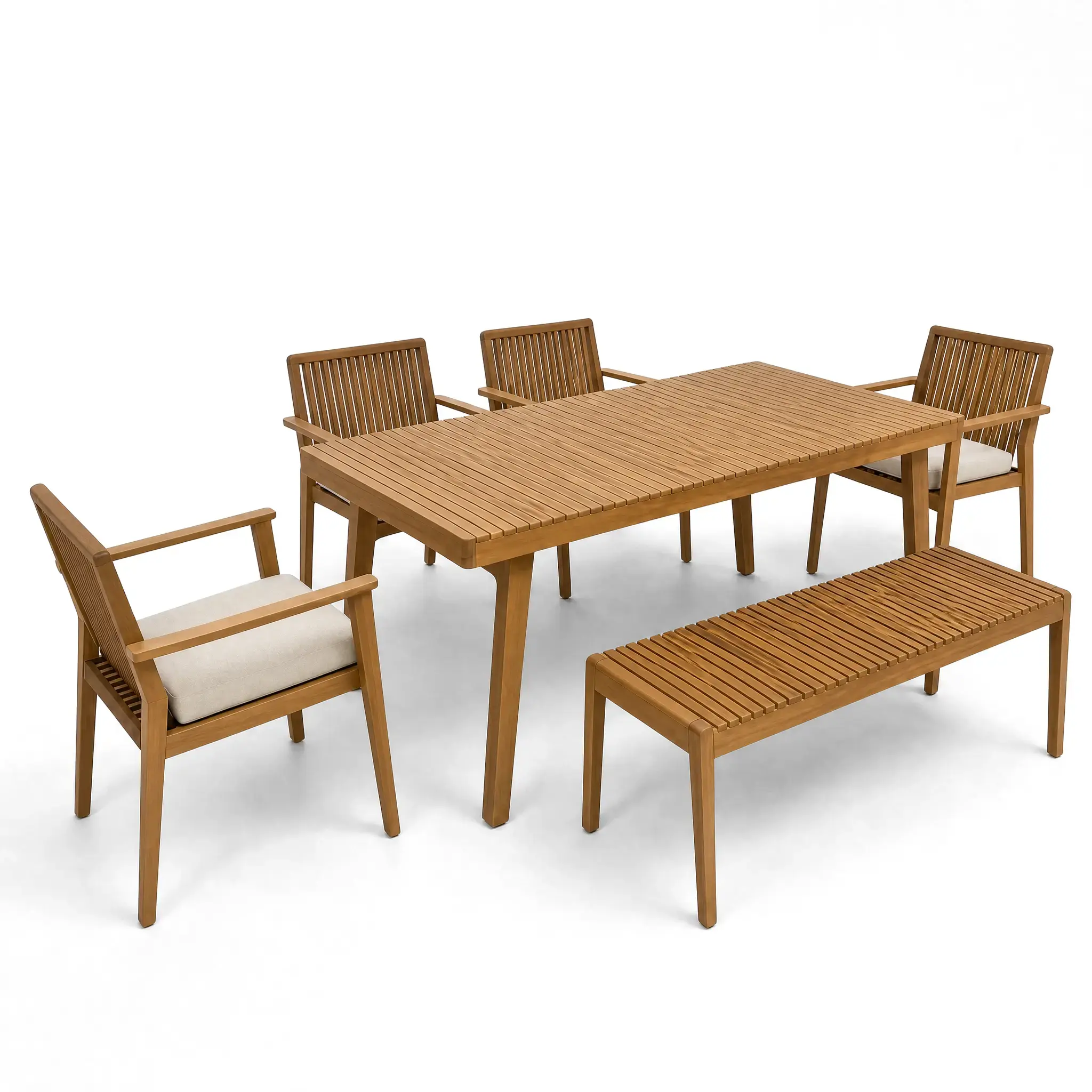 LILIAN 1-Bench 4-Seater Outdoor Dining Set Begili