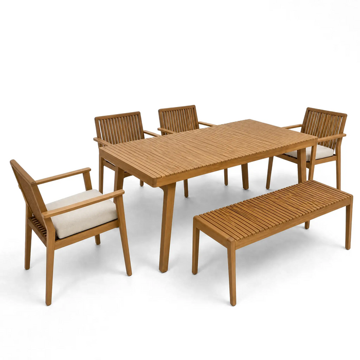 LILIAN 1-Bench 4-Seater Outdoor Dining Set
