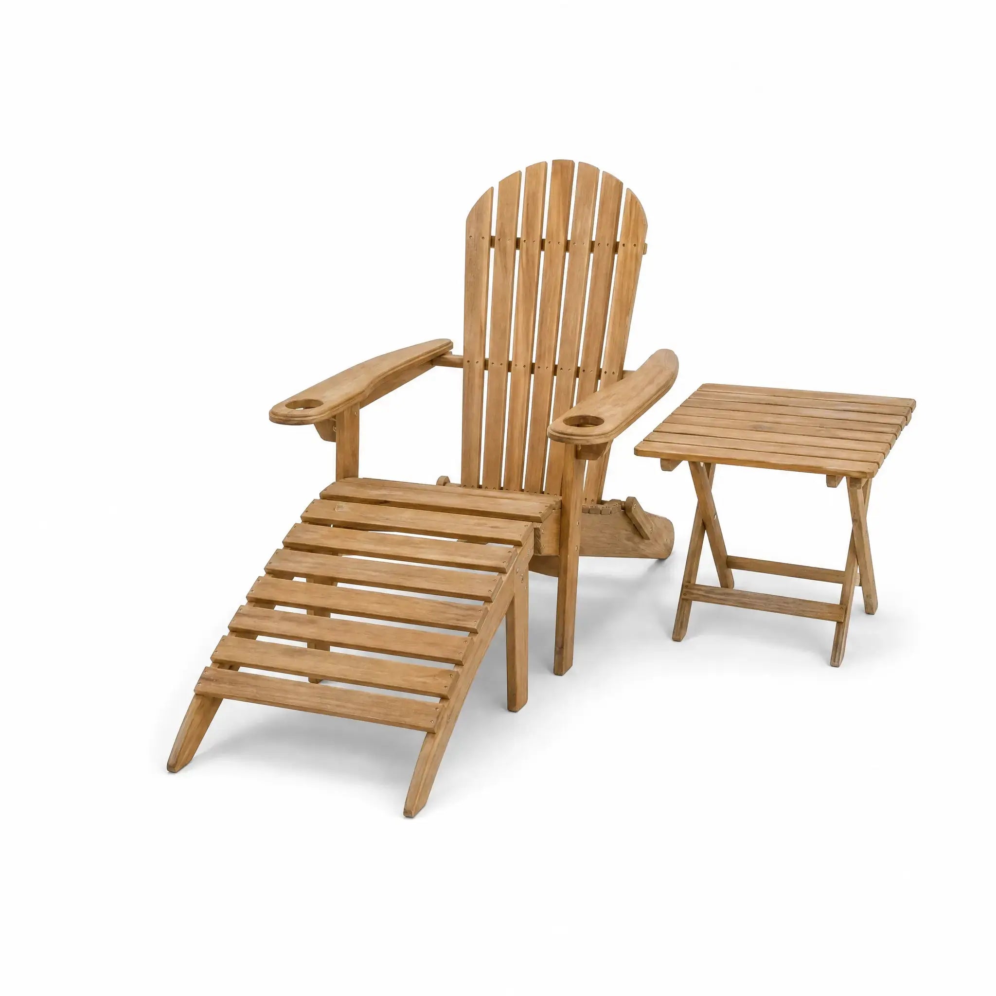 SUSU Adirondack Chair with Leg Rest and Coffee Table Begili
