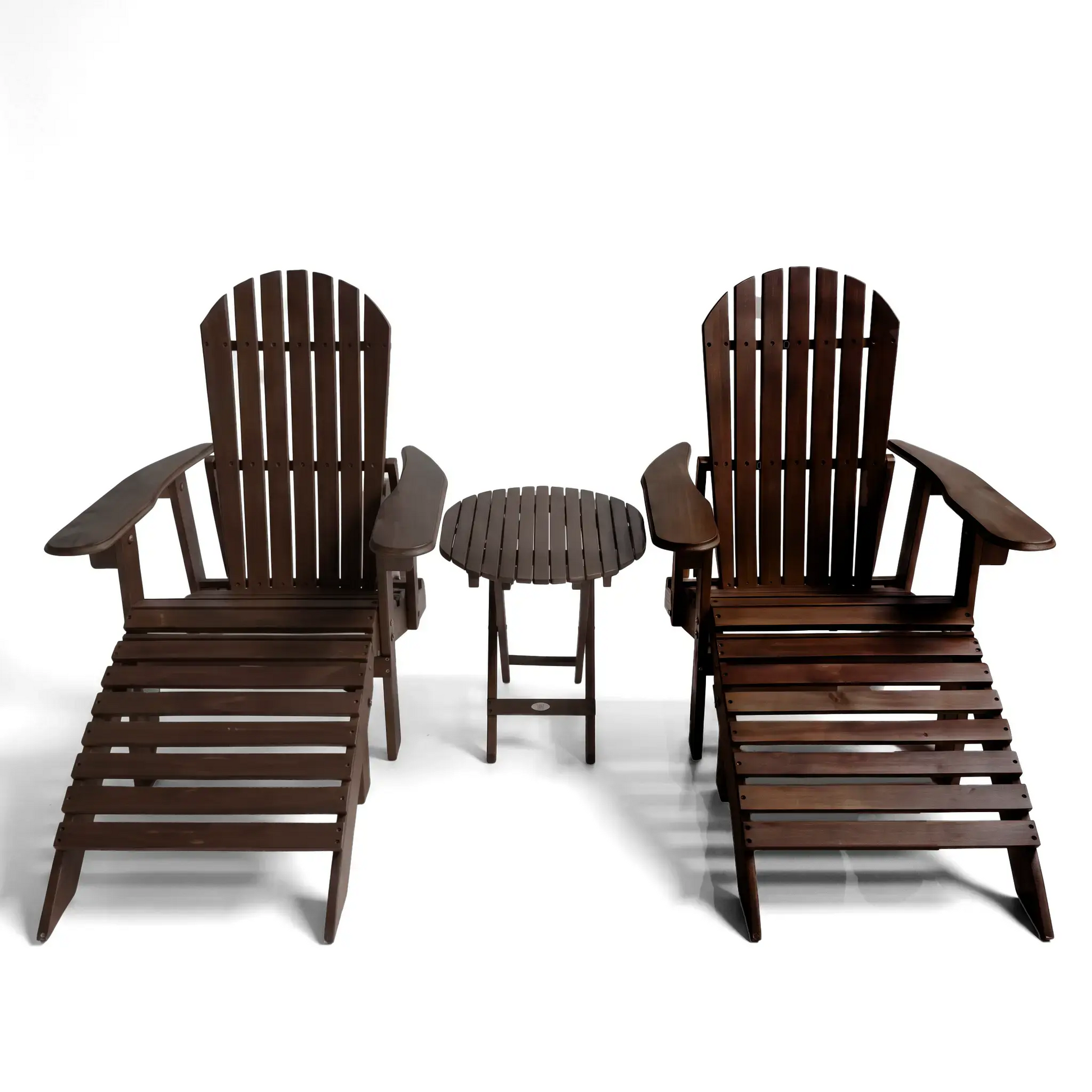 LUNA 5-Piece Adirondack Sunlounge with Leg Rest and Coffee Table Set Begili