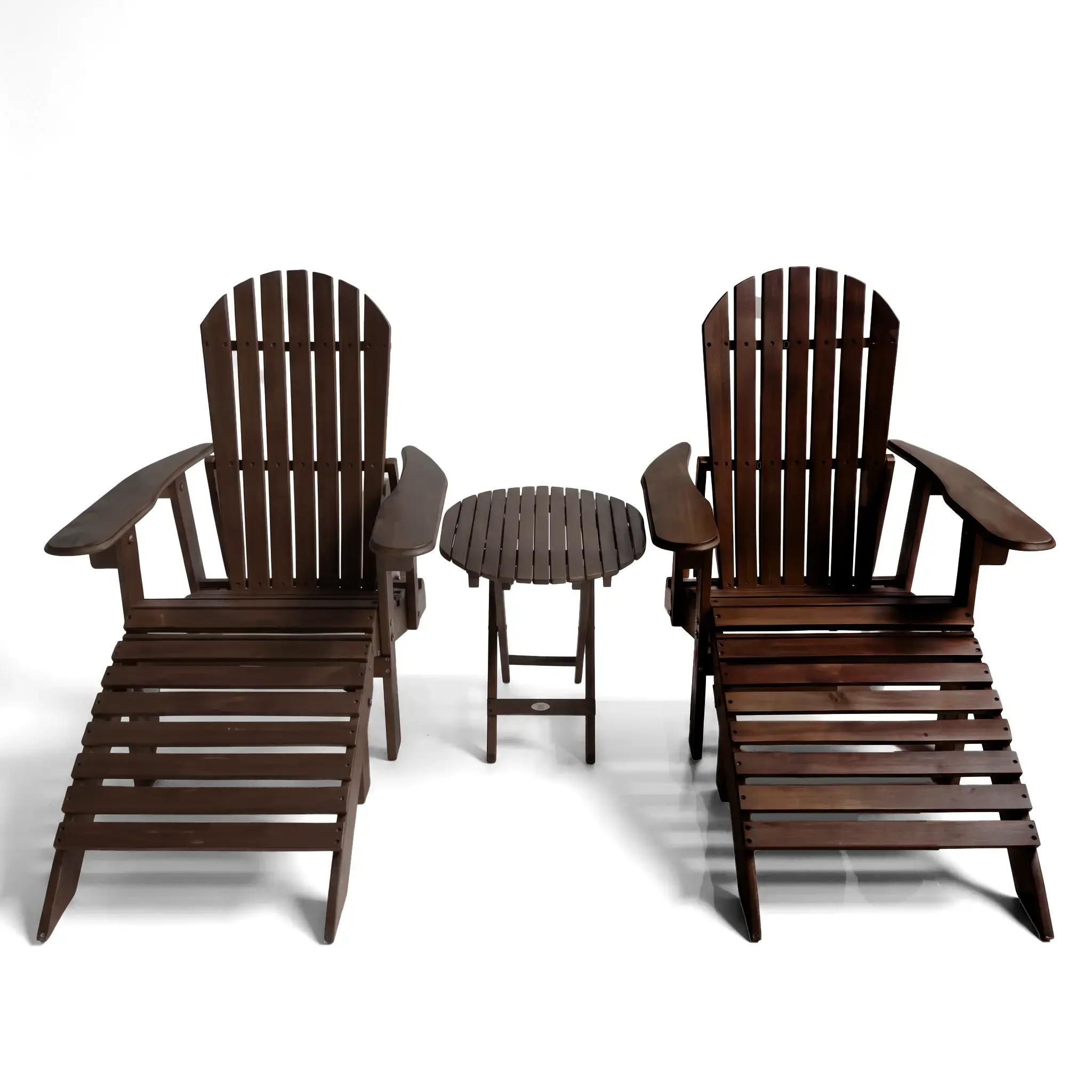 LUNA 5-Piece Adirondack Sunlounge with Leg Rest and Coffee Table Set Begili