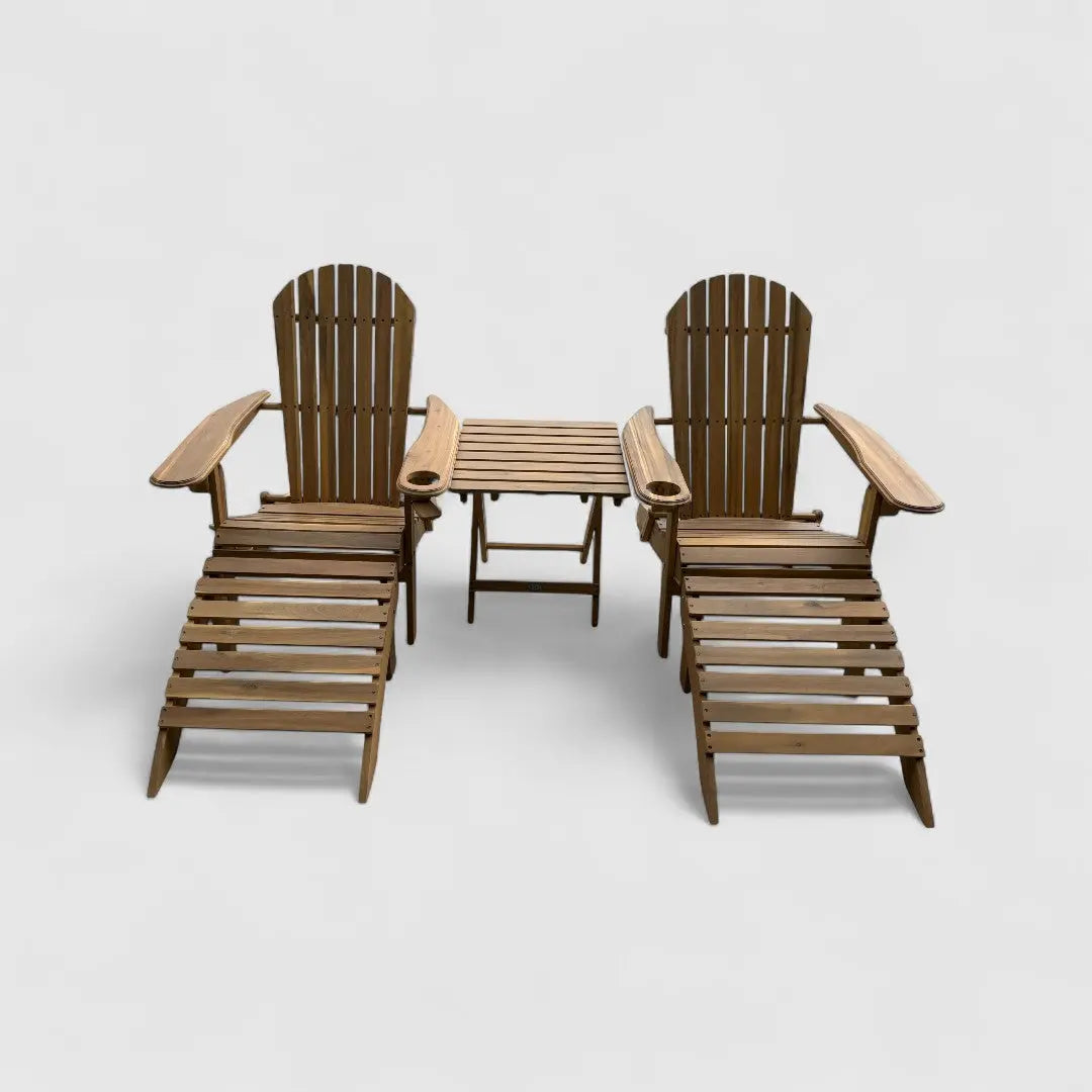 SUSU 5-Piece Adirondack Sunlounge with Leg Rest Set Begili